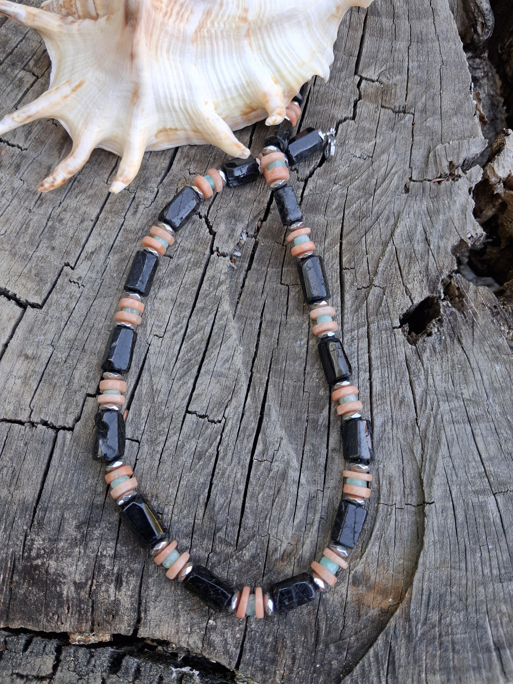 Collier Capri – Tourmaline, Pierre de Lune & Amazonite