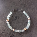 Bracelet Rhodes — Aigue-marine & Opale rose, fait main