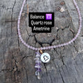 Collier Astro Balance — Quartz rose & Amétrine, fait main