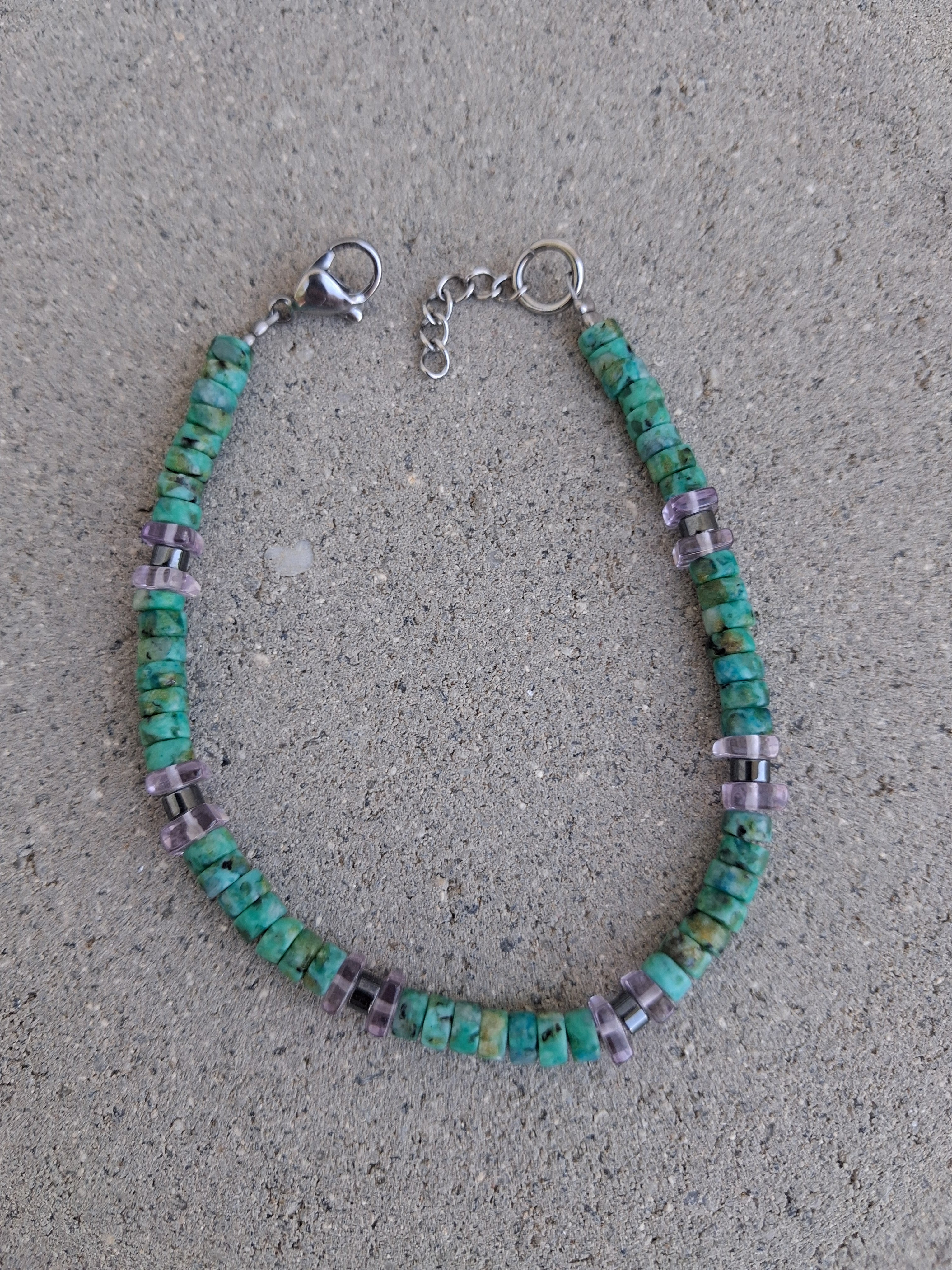 Bracelet Rhodes – Turquoise & Améthyste