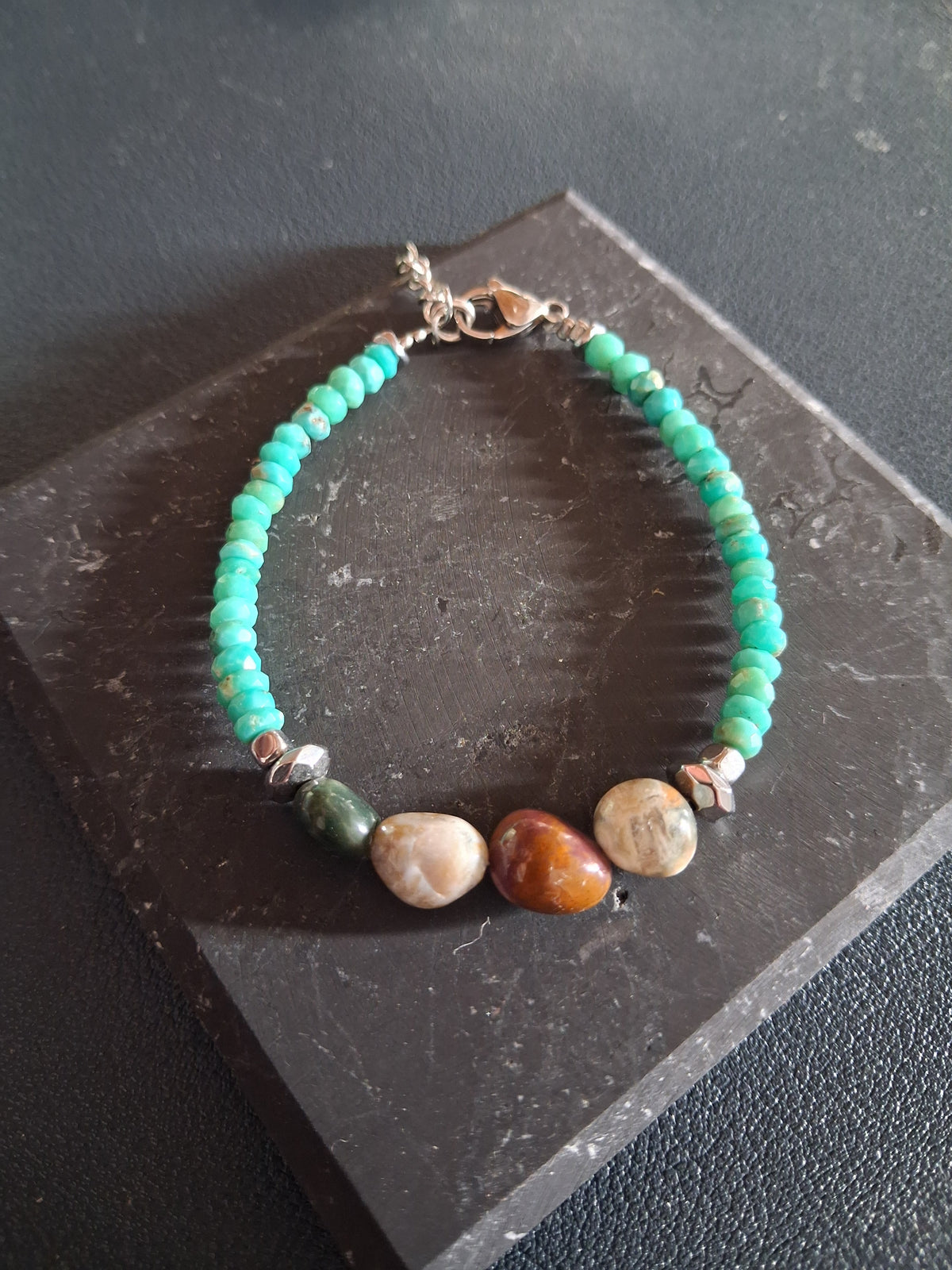 Bracelet Rhodes – Turquoise Arizona & Agate