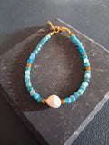 Bracelet Rhodes 8.4 – Apatite et hématite dorée