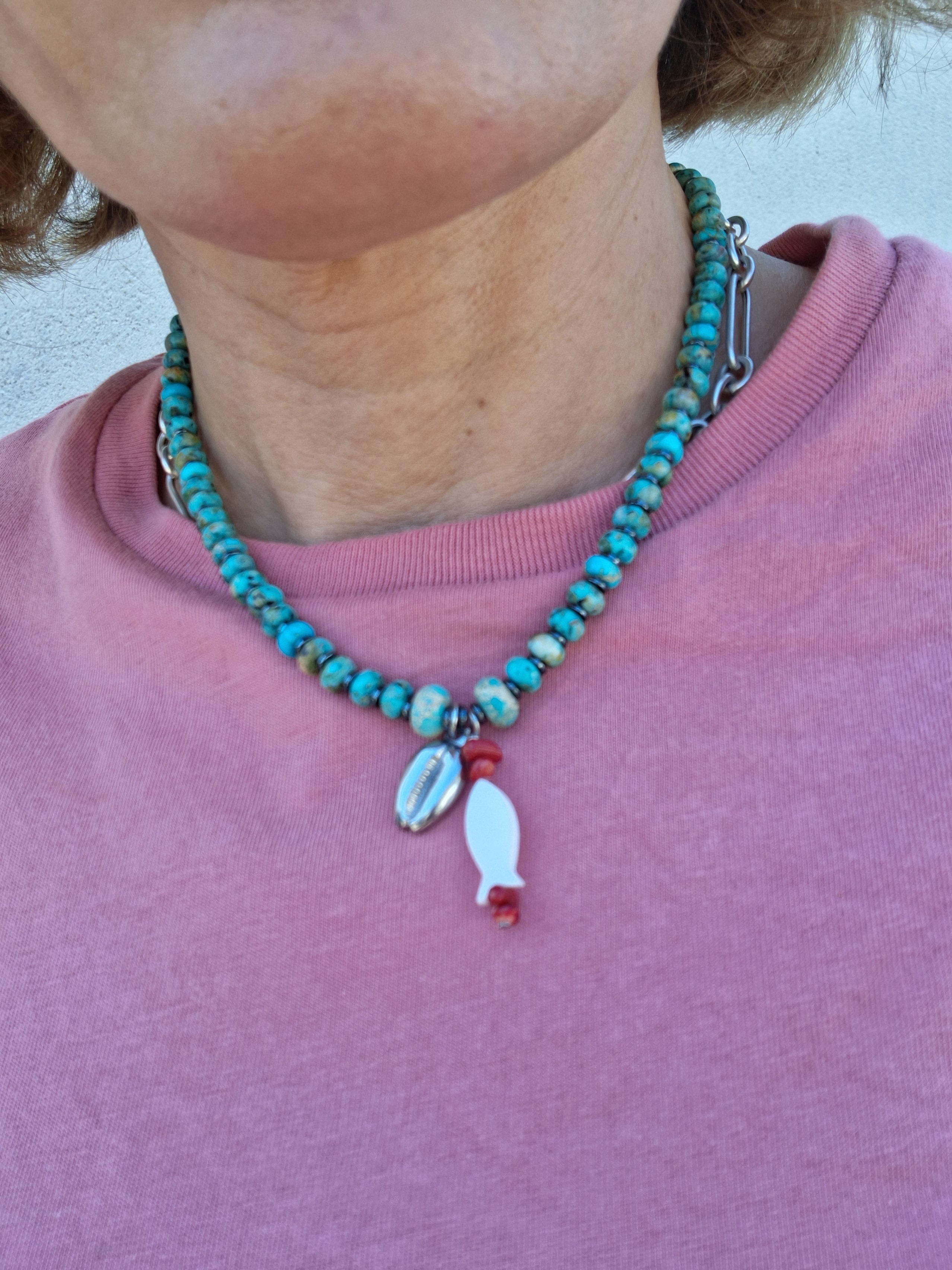 Collier Bali – Jaspe Impérial, Hématite & Coquillage Argent 925