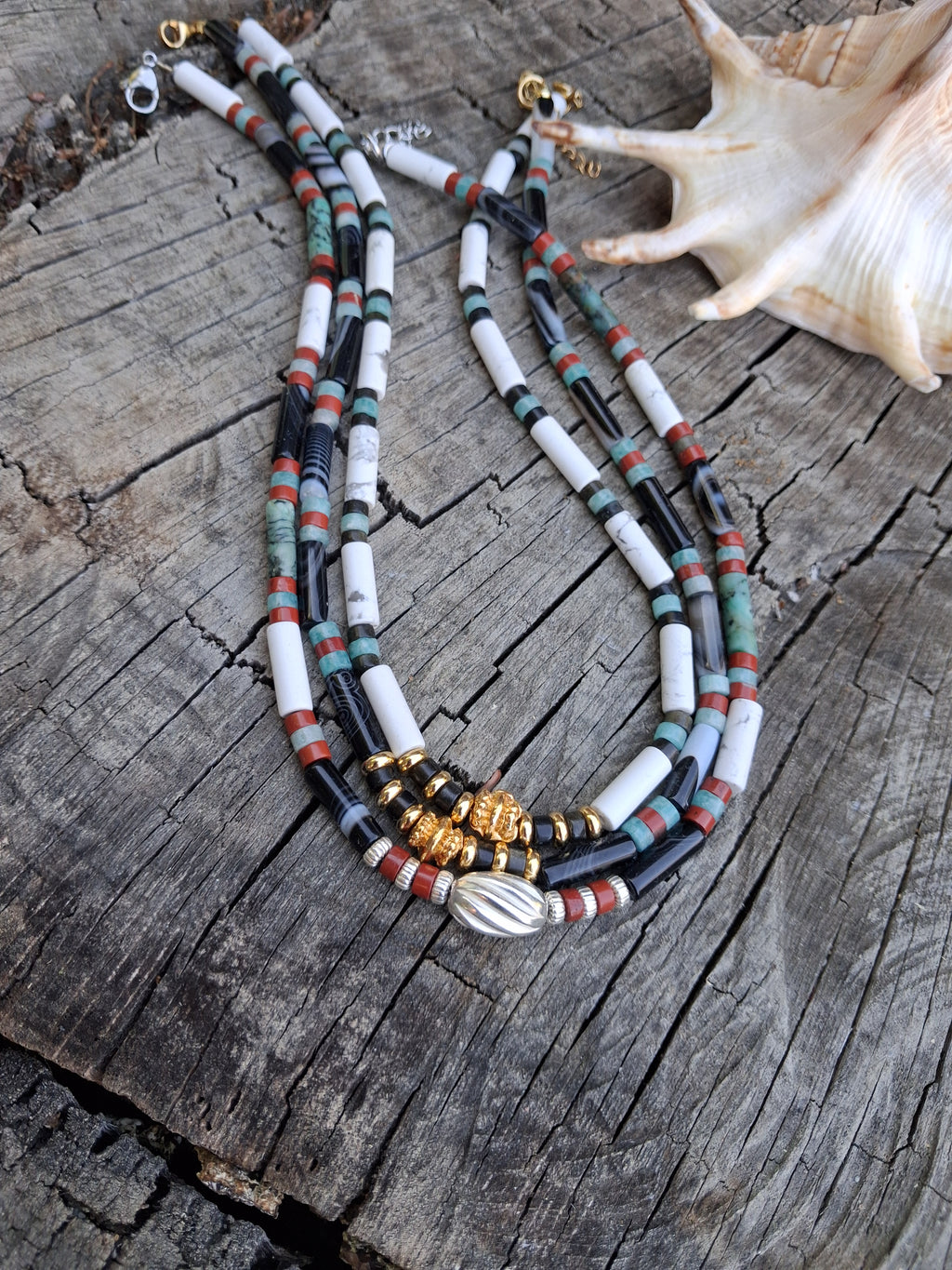 Collier Capri – Jaspe, Onyx & Amazonite