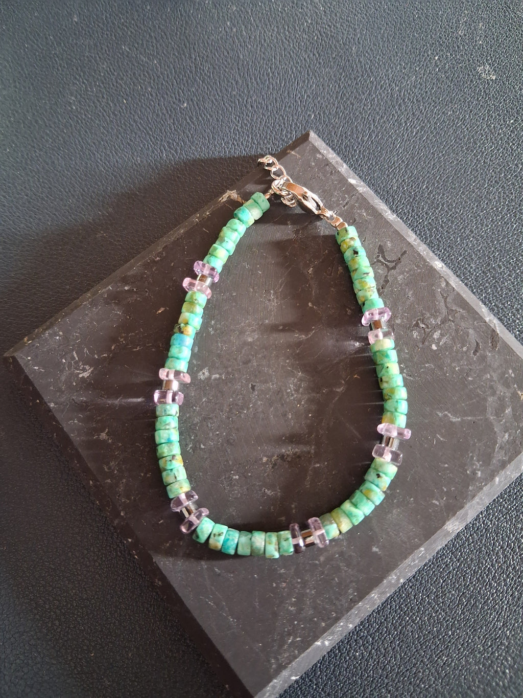 Bracelet Rhodes – Turquoise & Améthyste