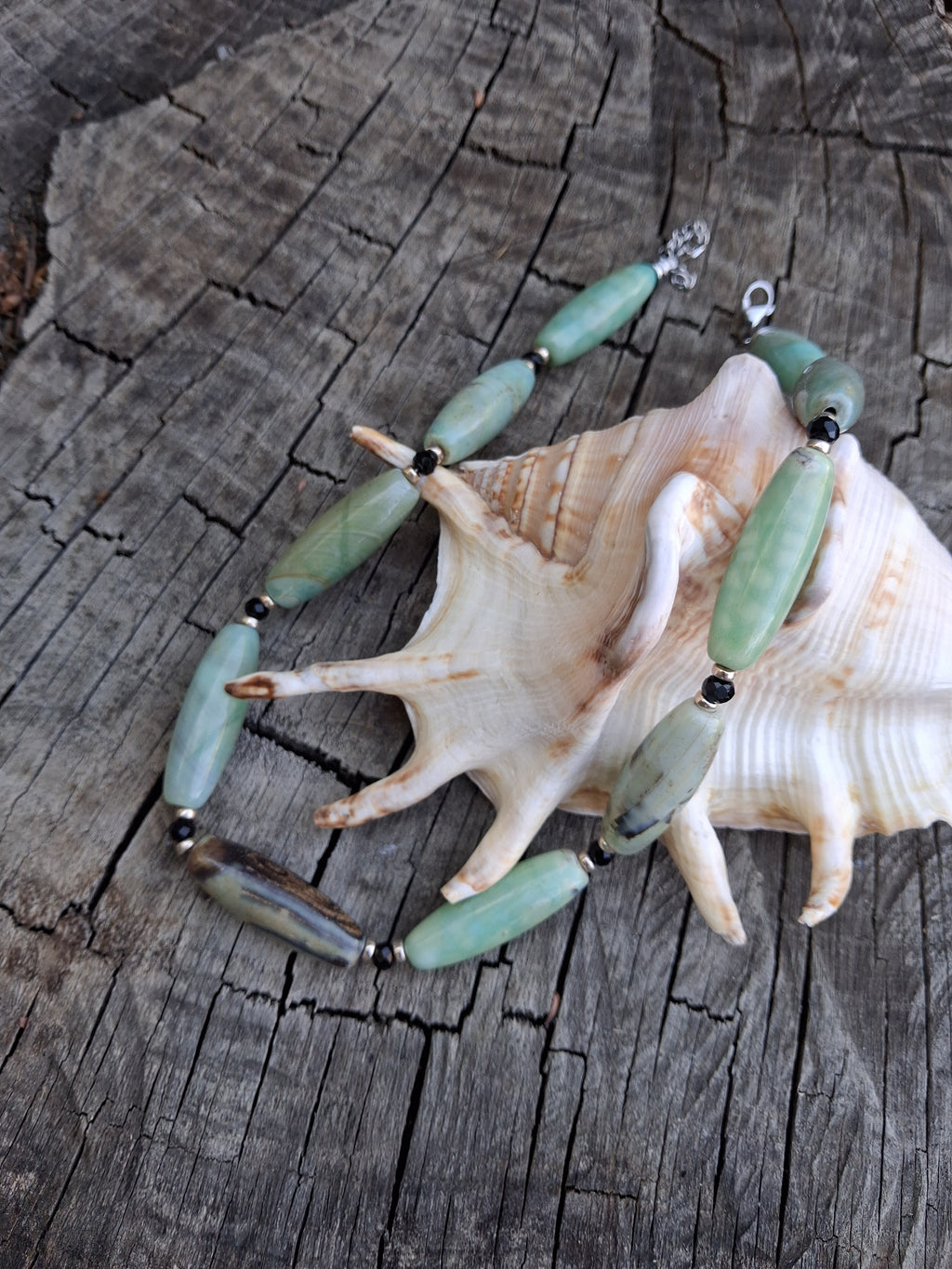 Collier Capri – Agate, Obsidienne & Argent 925