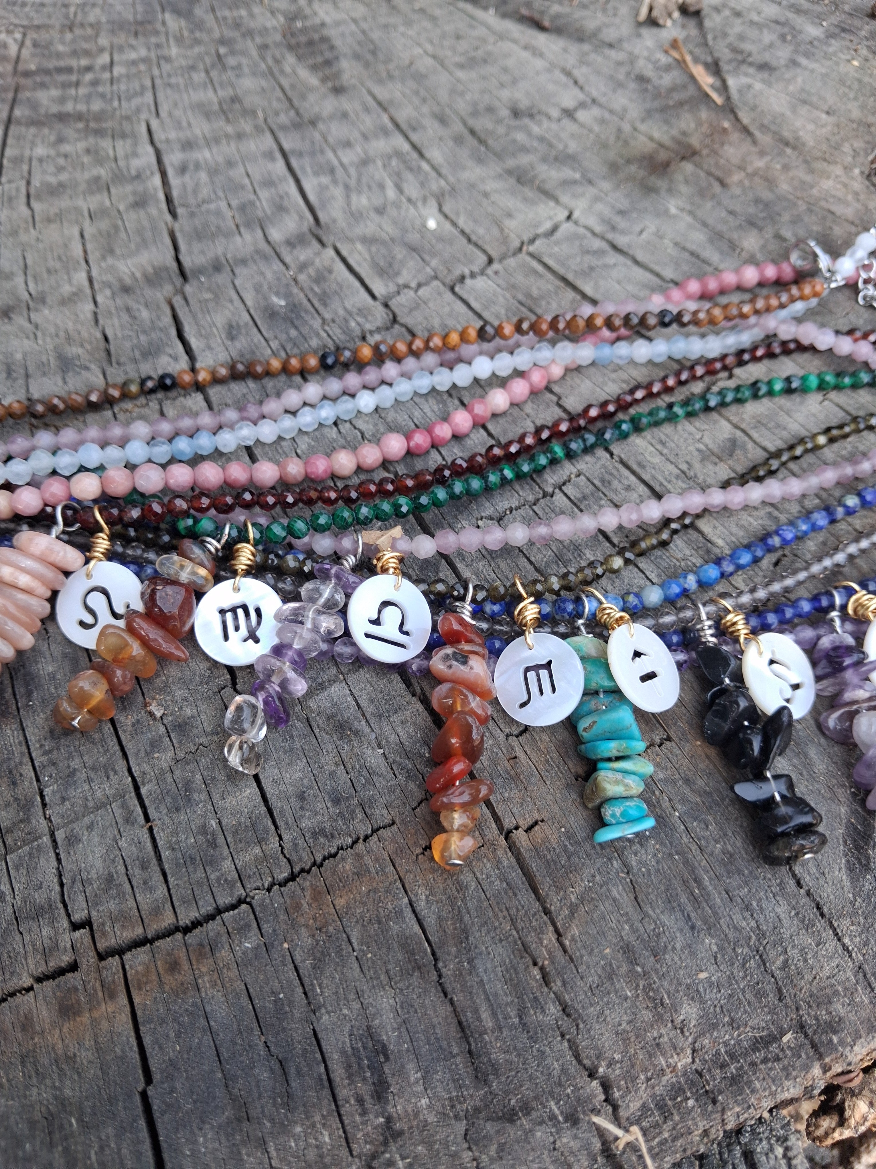 Collier Astro Scorpion — Obsidienne & Cornaline, fait main