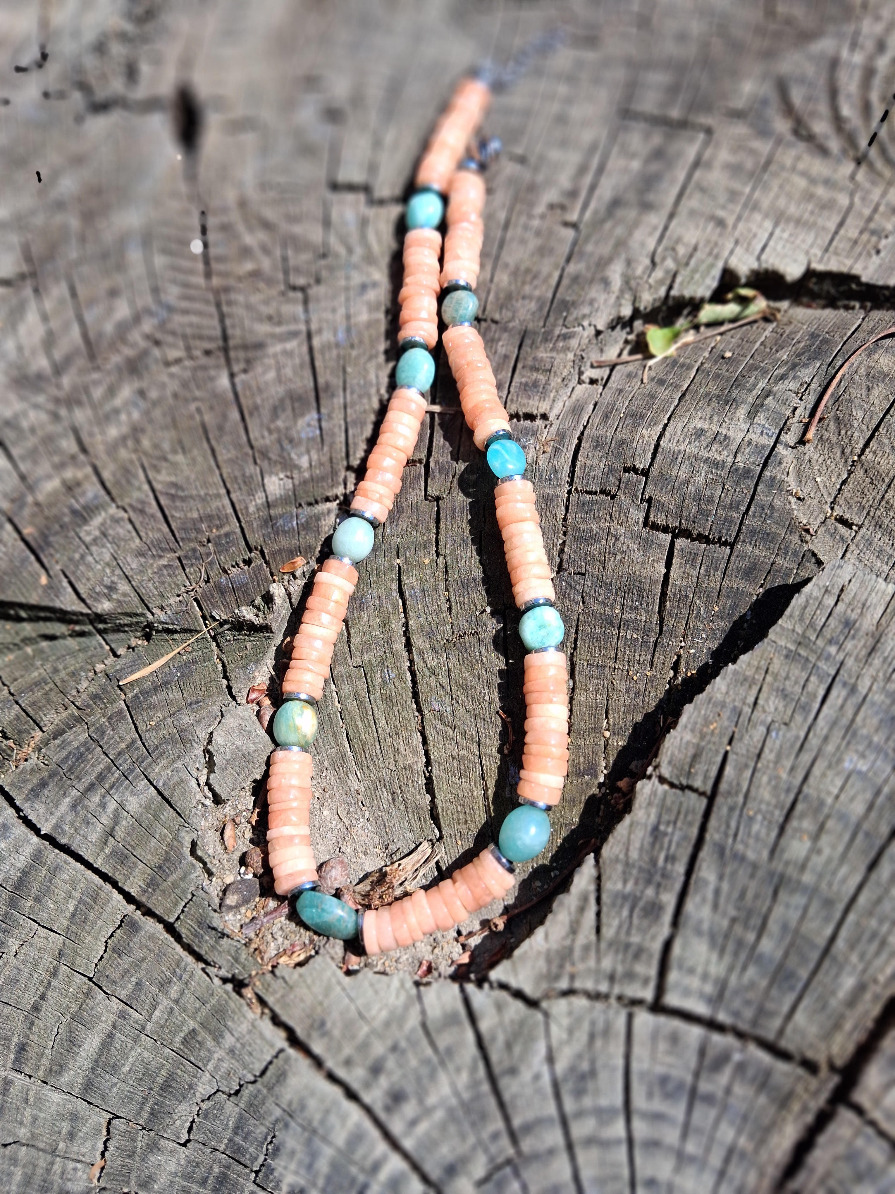 Collier Capri – Pierre de Lune & Amazonite