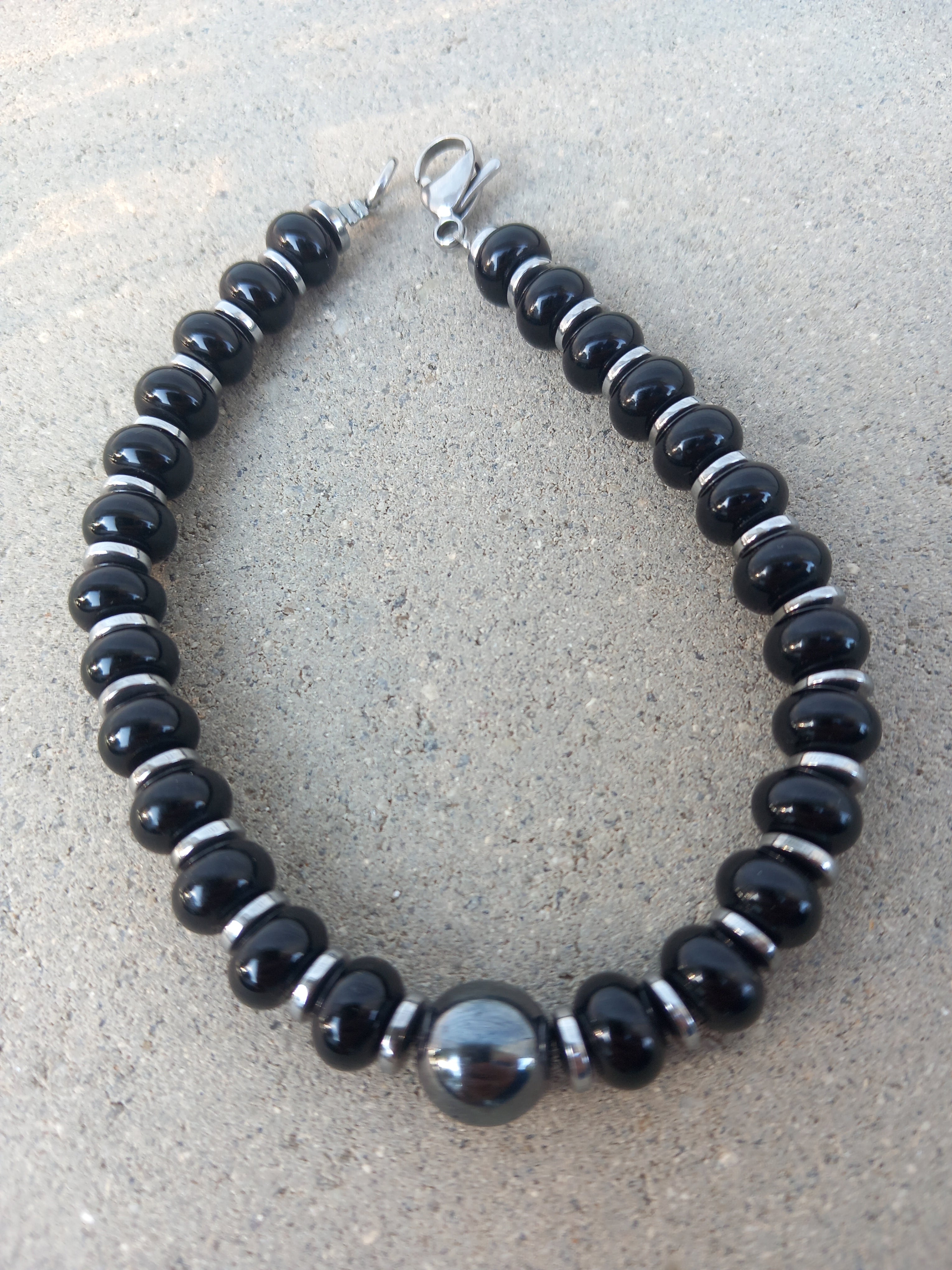 Bracelet Homme – Onyx & Hématite