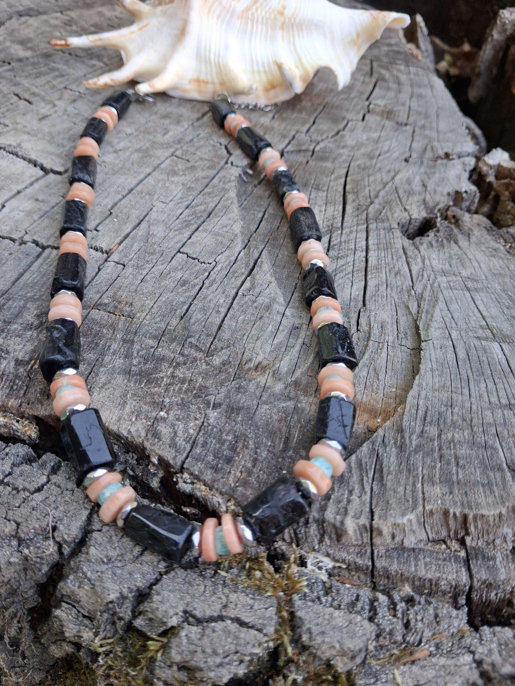 Collier Capri – Tourmaline, Pierre de Lune & Amazonite
