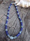 Collier Santorin — Lapis-lazuli, Amazonite & Hématite, fait main