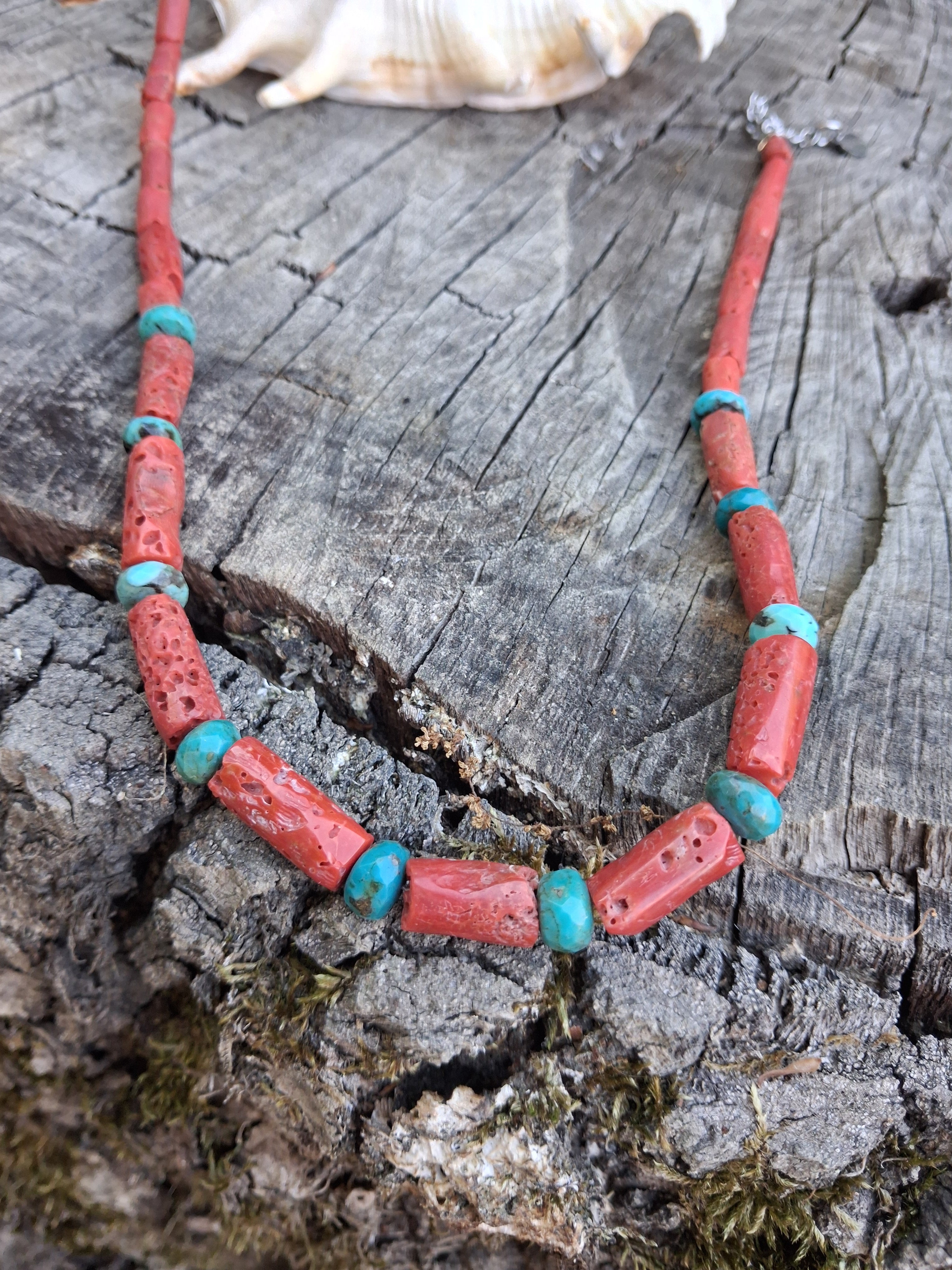 Collier Capri – Corail & Turquoise Arizona