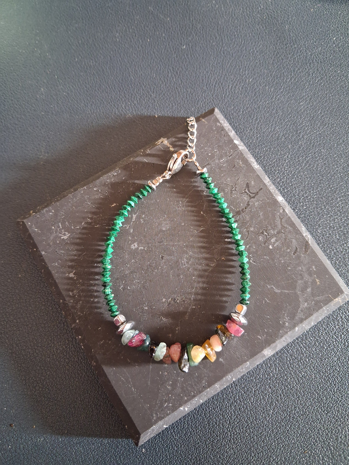 Bracelet Rhodes – Malachite & Tourmaline