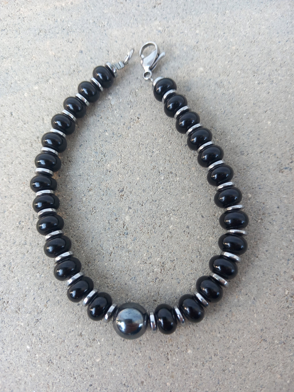 Bracelet Homme – Onyx & Hématite