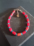 Bracelet Rhodes – Corail & Turquoise