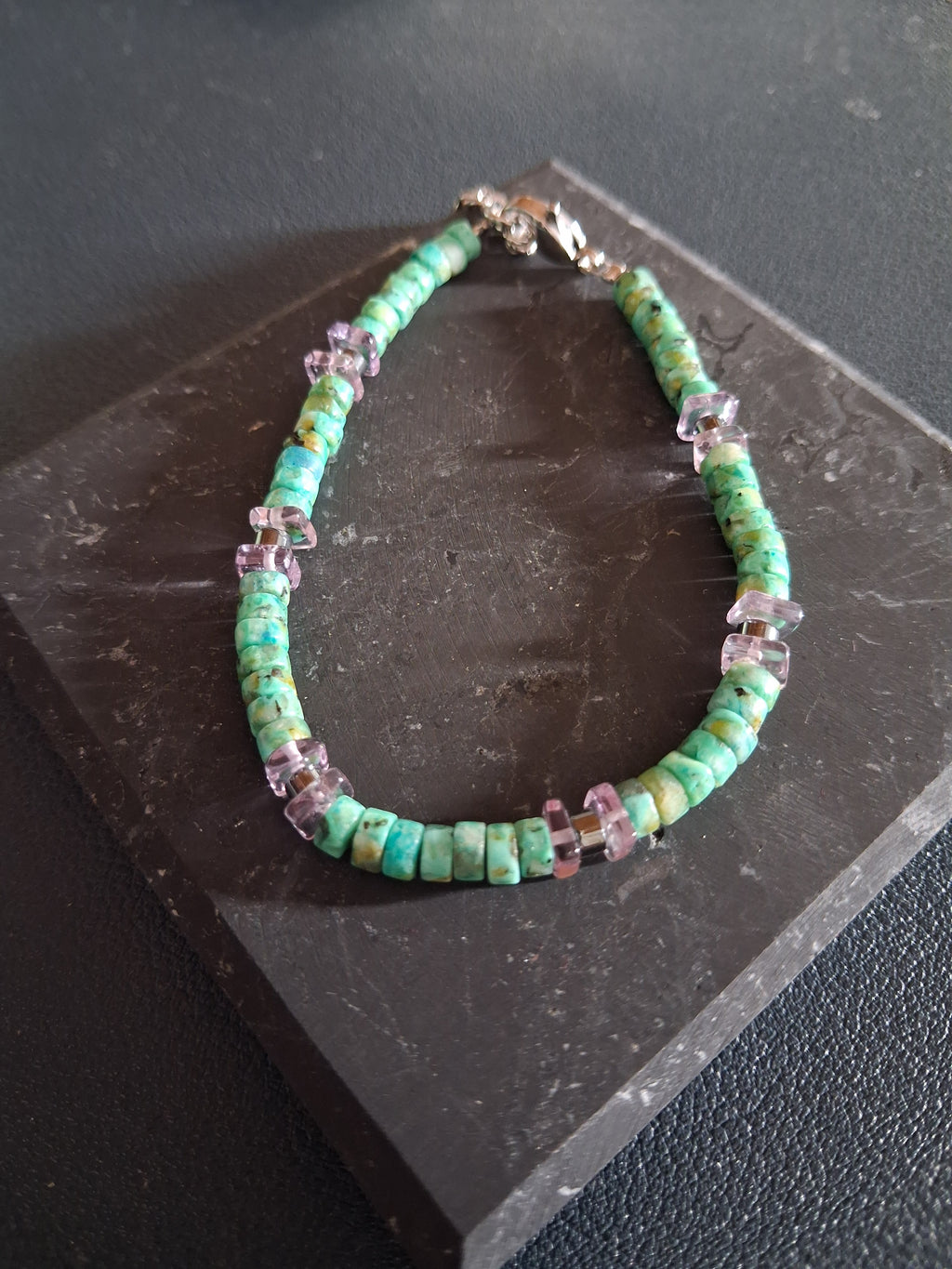 Bracelet Rhodes – Turquoise & Améthyste