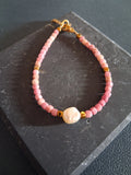 Bracelet Rhodes 9.2 – Rhodonite, hématite dorée et perle d’eau douce
