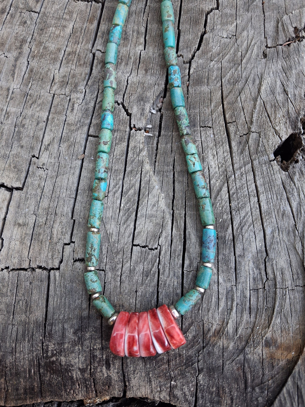 Collier Arizona – Turquoise, Argent 925 & Huître Épineuse