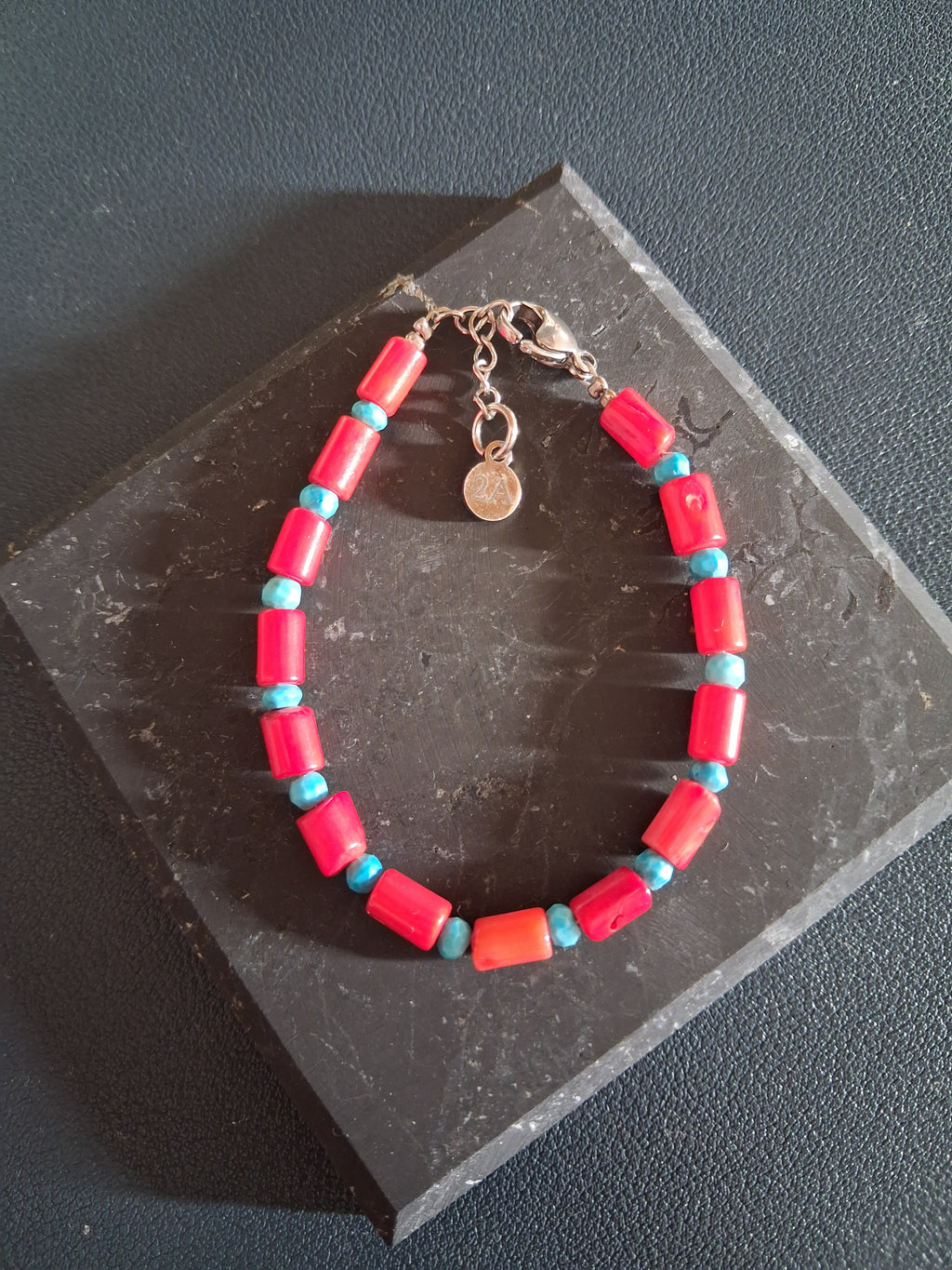 Bracelet Rhodes – Corail & Turquoise