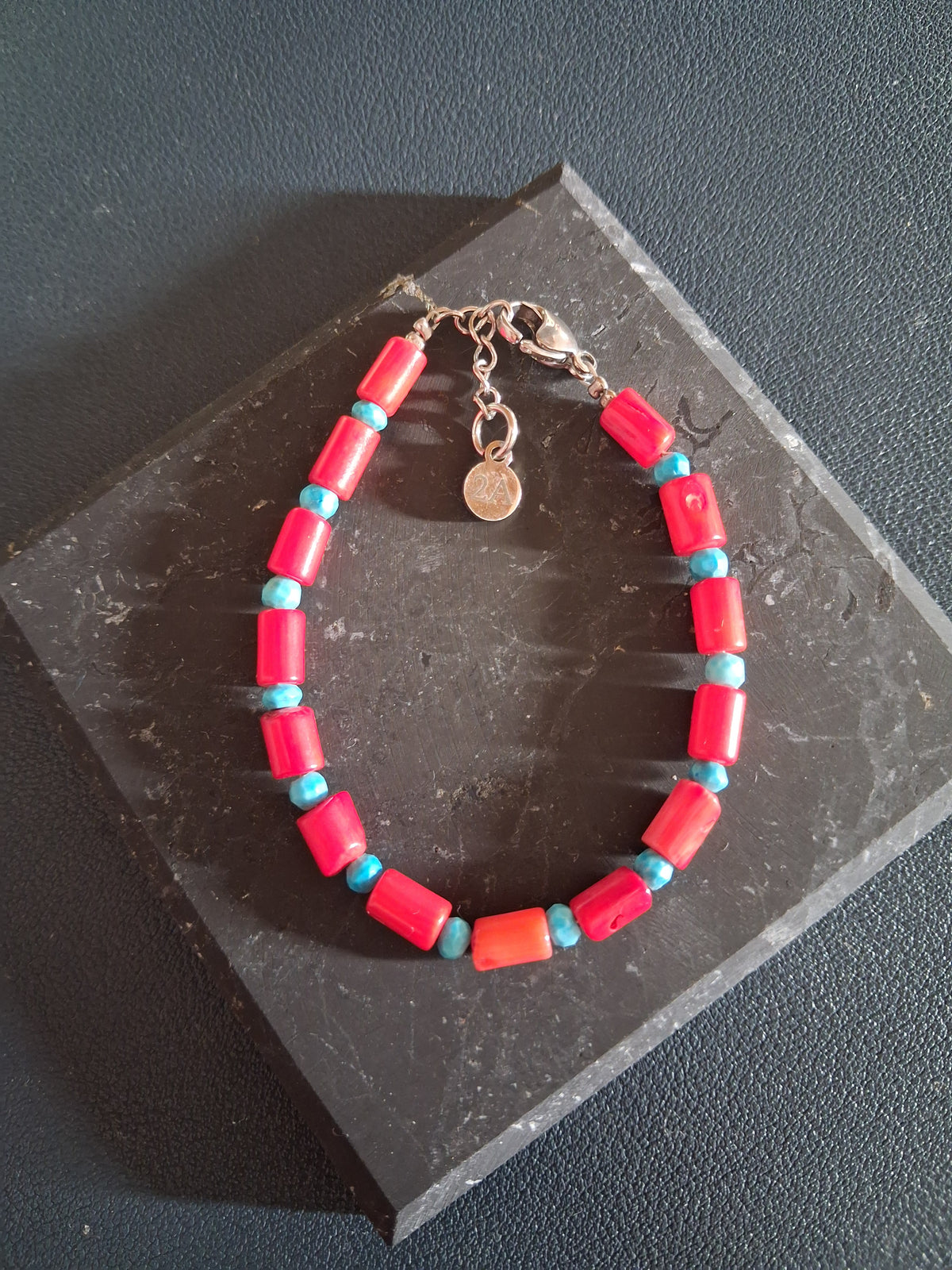 Bracelet Rhodes – Corail & Turquoise